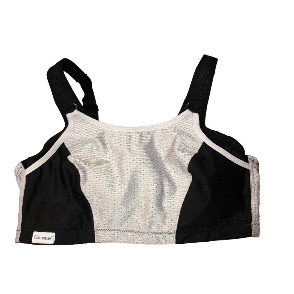 Glamorise Sports Bra Womens 40C Used Black Gray 1166 Wire Free